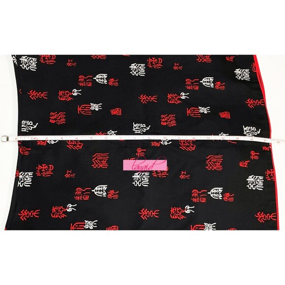 Anne Carson Silk Chinese Asian Oriental Chinoiserie Black Red White Skort Skirt - Picture 8 of 10